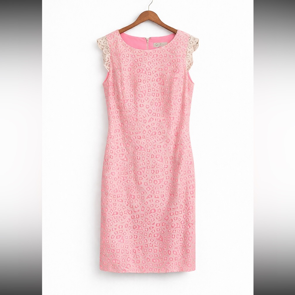Jessica Simpson Pink Lace Midi Dress Size 6